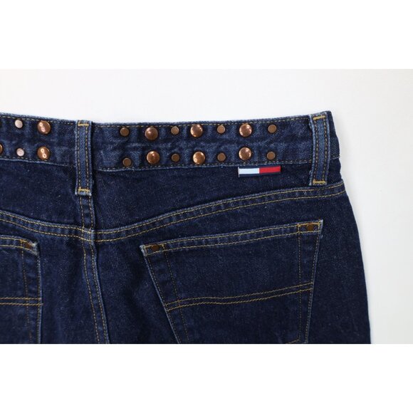 Vintage Y2K 2000 Tommy Hilfiger Womens 9 Copper Rivet Hipster Flared Denim Jeans - Picture 15 of 15